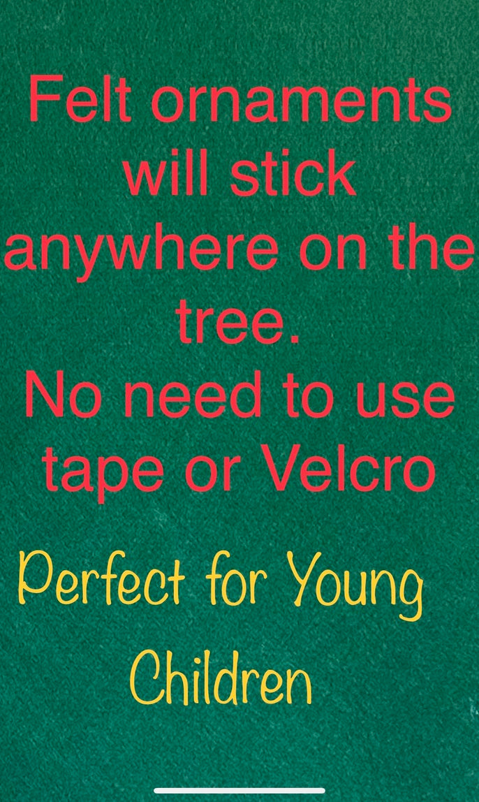 Felt Christmas Tree 41" tall-  (with 22 felt ornaments) * DIY OPTION *