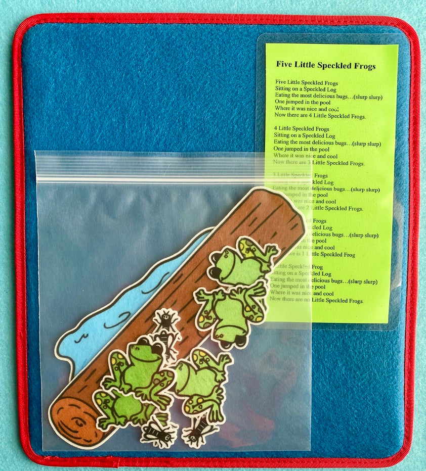 5 Little Speckled Frogs felt flannel board set. Counting Numbers ...