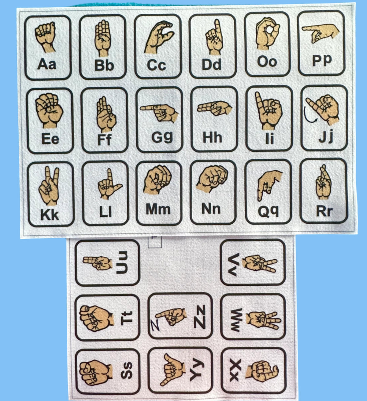 Sign Language Letters Test Empty Sign Language Alphabet Felt Board Set -includes 26 letter signs ...