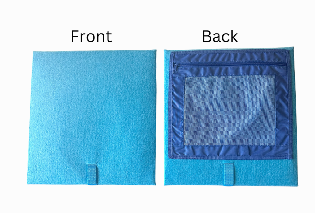 Single Sided Felt Board with Storage Pocket  14"x15"