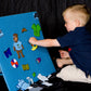 Single Sided Felt Board with Storage Pocket  14"x15"