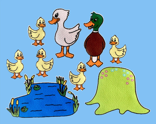5 Little Ducks Felt . Felt Board Flannel Board Set. Toddlers ...