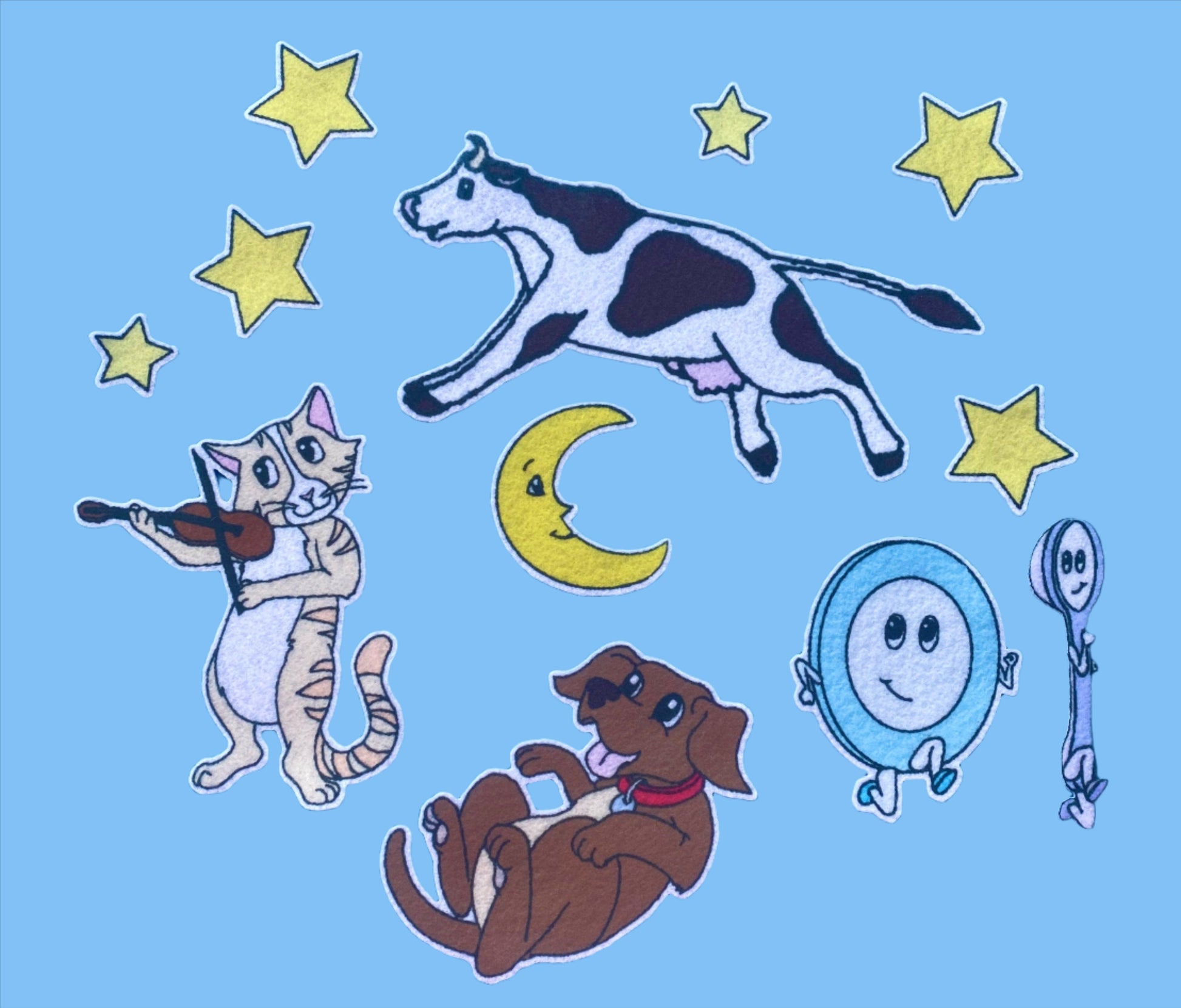 Hey Diddle Diddle the cat and the fiddle. Nursery Rhymes. Children's ...