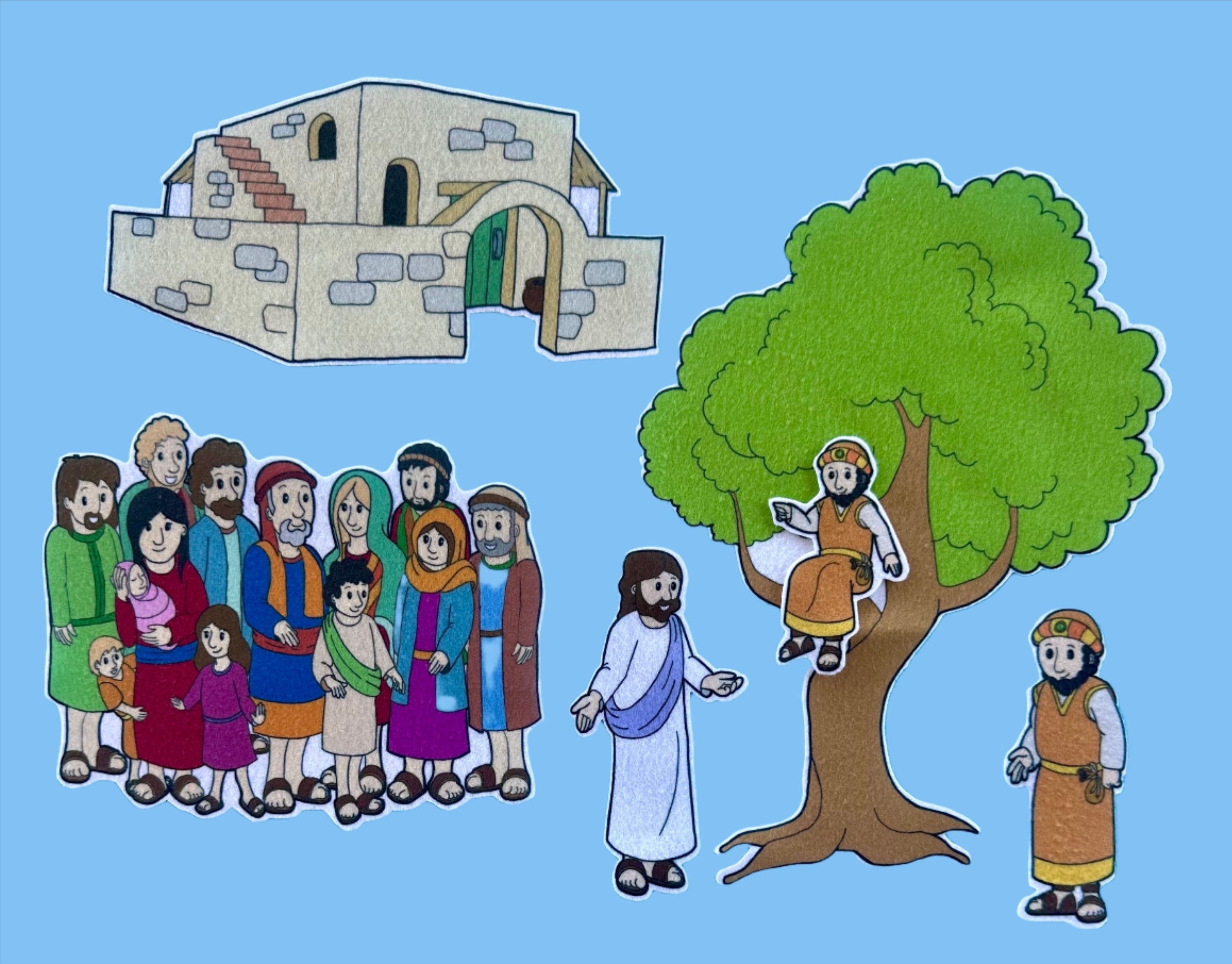 Zacchaeus Felt/ Flannel Board Set. Bible Stories. Sunday school. VBS ...